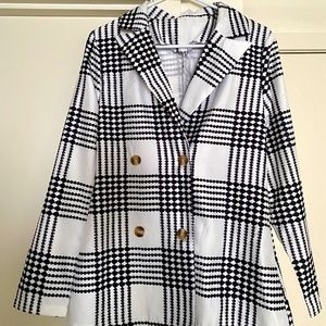 Plaid double button blazer